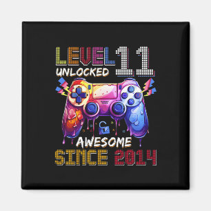 11th Birthday Boy Level 11 Unlocked Awesome Since Magnet