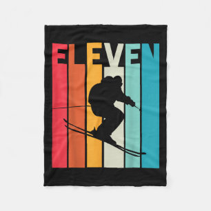 11th Birthday Boy Retro Ski Lover Skier 11 Years O Fleece Blanket