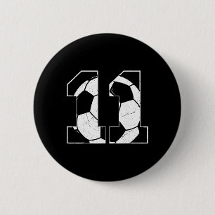 11th Birthday Boy Soccer Player Footll 11 Years Ol 6 Cm Round Badge