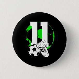 11th Birthday Boy Soccer Player Footll 11 Years Ol 6 Cm Round Badge