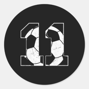 11th Birthday Boy Soccer Player Footll 11 Years Ol Classic Round Sticker