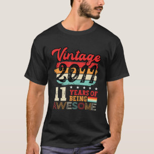 11Th Birthday Boys Cool Bday Idea Turning 11 Year T-Shirt