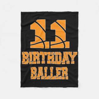 11th Birthday Byller Boy 11 Years Old Bysketbyll T Fleece Blanket