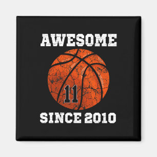 11th Birthday Bysketbyll Lover Gift 11 Years Old V Magnet