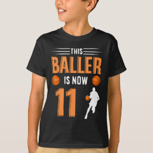11th Birthday Bysketbyll - This Byller Is Now 11  T-Shirt