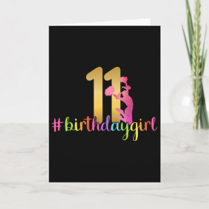 11th Birthday Cheerleader Cheerleading 11 Year Old Card