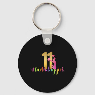 11th Birthday Cheerleader Cheerleading 11 Year Old Key Ring