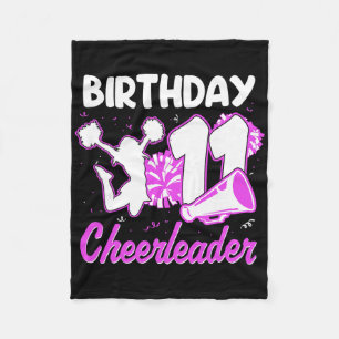 11th Birthday Cheerleader Girl 11 Years Old Cheerl Fleece Blanket