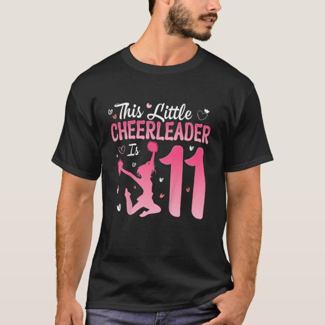 11th Birthday Cheerleader Girl 11 Years Old Cheerl T-Shirt (Front)