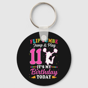 11th Birthday Cheerleading Girl 11 Year Old Cheerl Key Ring