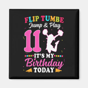 11th Birthday Cheerleading Girl 11 Year Old Cheerl Magnet
