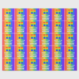 11th Birthday: Colourful, Fun Rainbow Pattern # 11 Wrapping Paper
