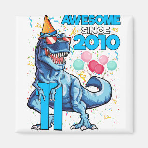 11th Birthday Dinosaur 11 Year Old Boy Kids Magnet