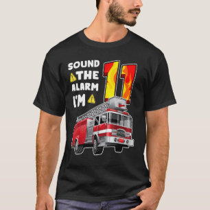11th Birthday Fire Truck Boy Kids Firefighter 11 Y T-Shirt