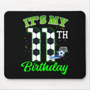 11th Birthday Football Boy Girl Kids Soccer Sports Mouse Pad