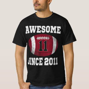 11th Birthday Football Player 11 Years Old Vintage T-Shirt