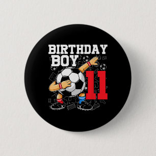 11th Birthday For Boys Footbyll Soccer 11 Year Old 6 Cm Round Badge