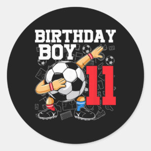 11th Birthday For Boys Footll Soccer 11 Year Old Classic Round Sticker