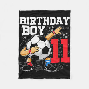 11th Birthday For Boys Footll Soccer 11 Year Old Fleece Blanket