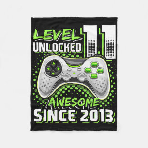 11th Birthday Gamer 11 Year Old Funny Bday Boy Ele Fleece Blanket
