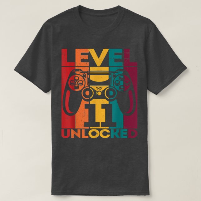 11th Birthday Gamer Level 11 Unlocked Video Game G T-Shirt (Design Front)