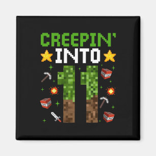 11th Birthday Gamer Pixel Creepin’ Into 11 Video G Magnet