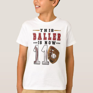 11th Birthday Gift Baseball Player 11 Year Old Boy T-Shirt