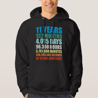 11th Birthday Gift Boy 11 Years Being Awesome T Sh Hoodie