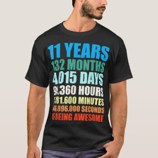 11th Birthday Gift Boy 11 Years Being Awesome T Sh T-Shirt