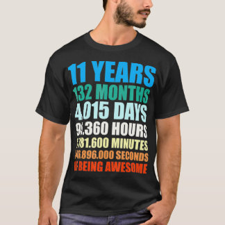 11th Birthday Gift Boy 11 Years Being Awesome  T-Shirt
