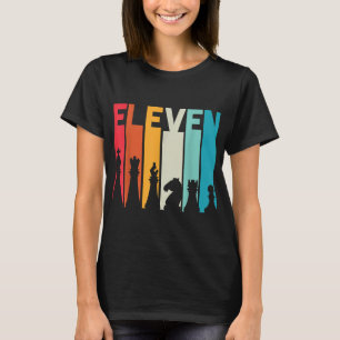 11th Birthday Gift Chess Player Retro Board Game F T-Shirt