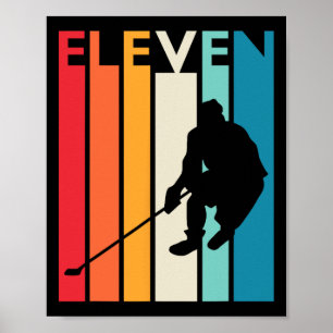 11th Birthday Gift Eleven Vintage Hockey 11 Year O Poster
