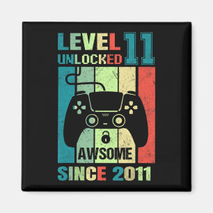 11th Birthday Gift Level 11 Unlocked Awesome 2011 Magnet
