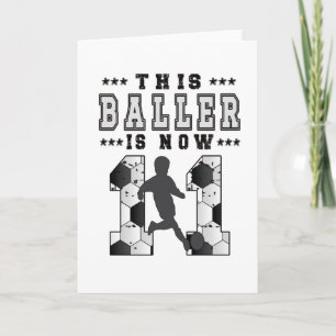 11th Birthday Gift Soccer Player 11 Year Old Boy Card
