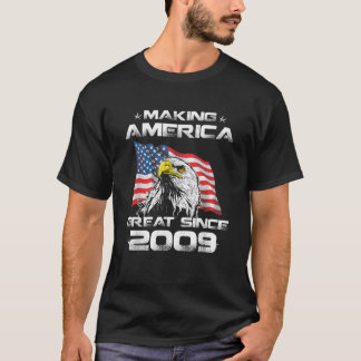 11th Birthday Gift USA Flag Making America Great S T-Shirt