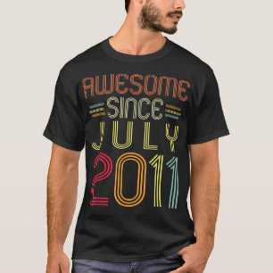 11th Birthday Gifts Awesome Since July 2011 11 Yea T-Shirt