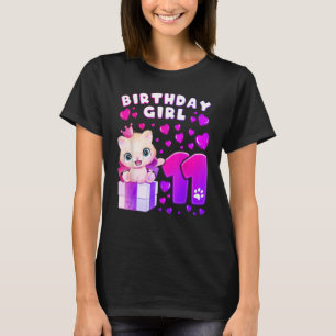 11th Birthday, Girl 11 Year, Kitten, Number 11 T-Shirt