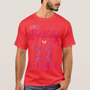11th Birthday Girl Cute Crown 11 Year Old Birthday T-Shirt