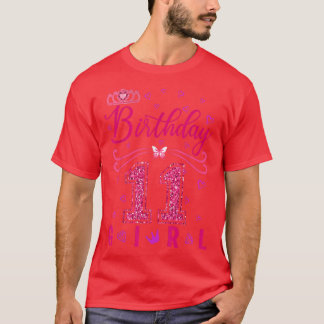 11th Birthday Girl Cute Crown 11 Year Old Birthday T-Shirt