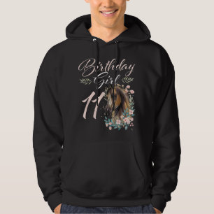 11th Birthday Girl Horse Lover 11 Years Old Bday T Hoodie
