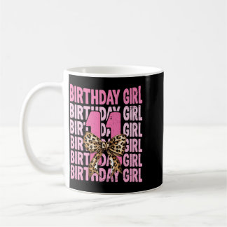 11th Birthday Girl Pink Coquette Leopard Bow 11 Coffee Mug