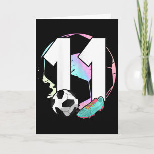11th Birthday Girl Soccer Player Football 11 Years Card