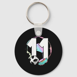 11th Birthday Girl Soccer Player Football 11 Years Key Ring