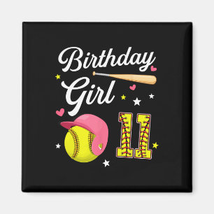 11th Birthday Girl Softll Eleventh Bday 11 Eleven  Magnet
