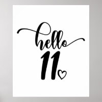 11th Birthday Girls Hello Eleven Cute 11 Years Old