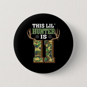 11th Birthday Hunting Deer 11 Year Old Hunter 6 Cm Round Badge