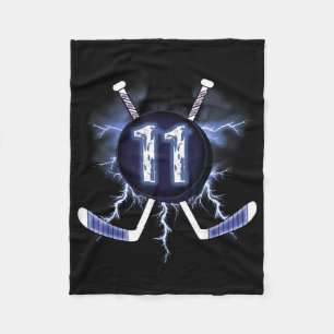 11th Birthday - Ice Hockey 11 Years Old Fleece Blanket