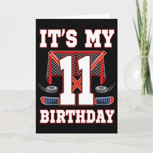 11th Birthday Ice Hockey Player 11 Years Old Party Card