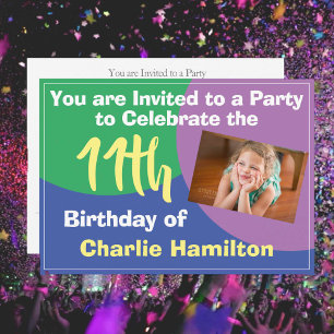 11th Birthday Invitation with Photo