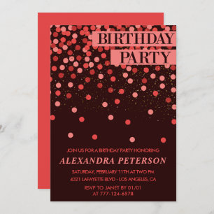 11th birthday invitations Birthday party Confetti
